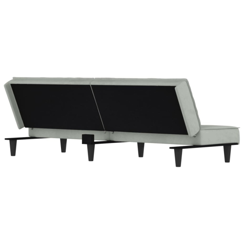 vidaXL Sofa Bed Light Grey Velvet