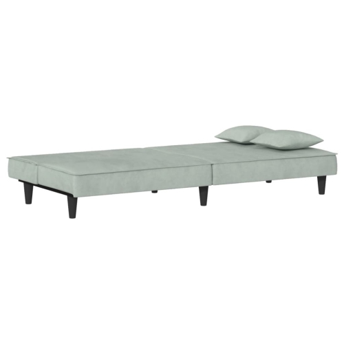 vidaXL Sofa Bed Light Grey Velvet