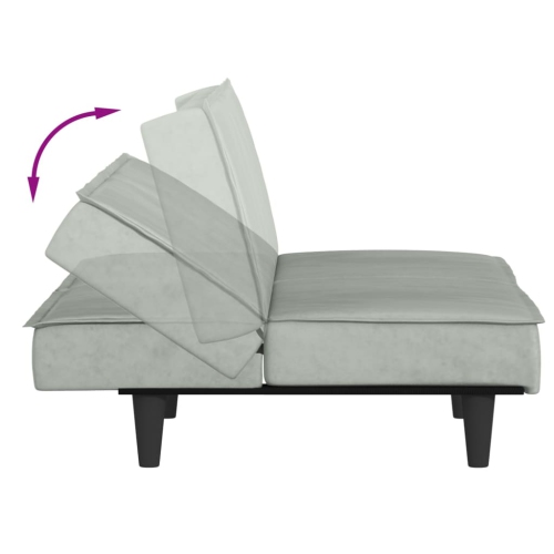 vidaXL Sofa Bed Light Grey Velvet