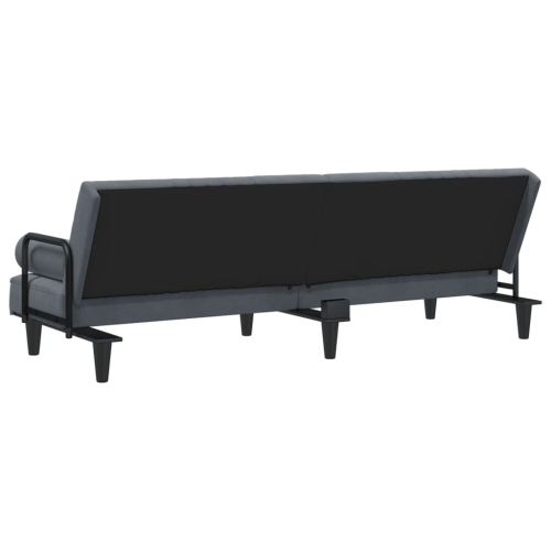 vidaXL Sofa Bed with Armrests Dark Grey Velvet