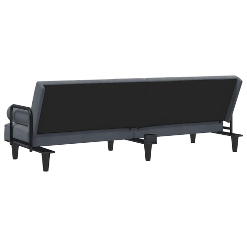 vidaXL Sofa Bed with Armrests Dark Grey Velvet