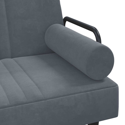 vidaXL Sofa Bed with Armrests Dark Grey Velvet
