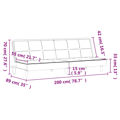 vidaXL Sofa Bed Dark Grey Fabric