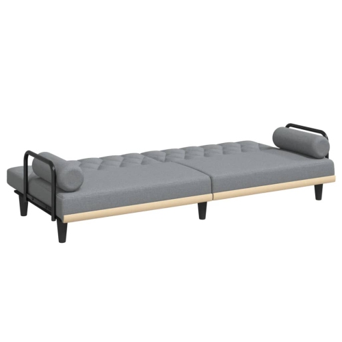 vidaXL Sofa Bed with Armrests Light Grey Fabric