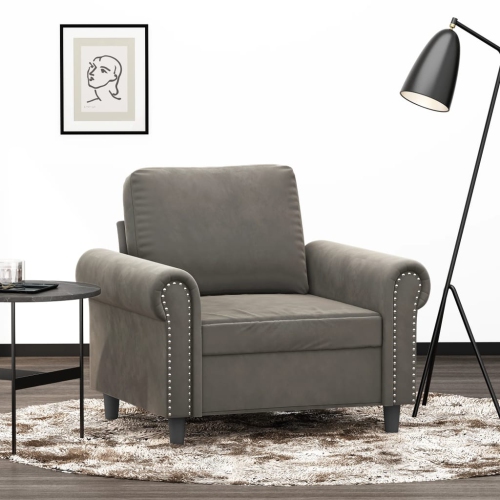vidaXL Sofa Chair Light Grey 60 cm Velvet