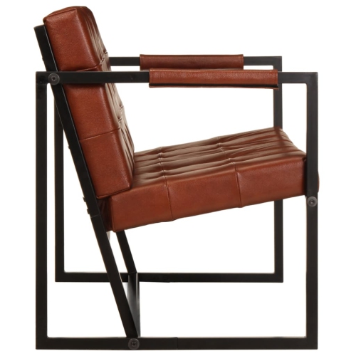 vidaXL 2-Seater Sofa Brown Real Goat Leather