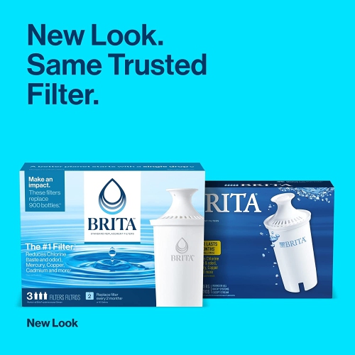 Filtre à eau standard Brita, filtres de rechange standard pour pichets et distributeurs, sans BPA, 3 unités