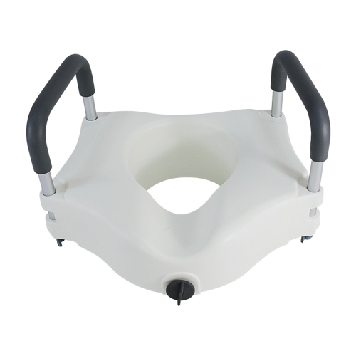 Raised Toilet Seat with Removable Arms provides a 4 inch rise with features removable integral armrests, Fits most of Toilets, White Color