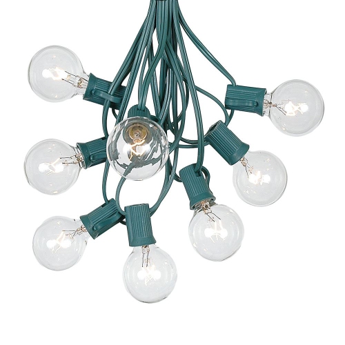 NOVELTY LIGHTS LLC  G40 Patio String Lights w 125 Globe Bulbs - Garden String Lights - Vintage Backyard Patio Lights - Outdoor String Lights - Market