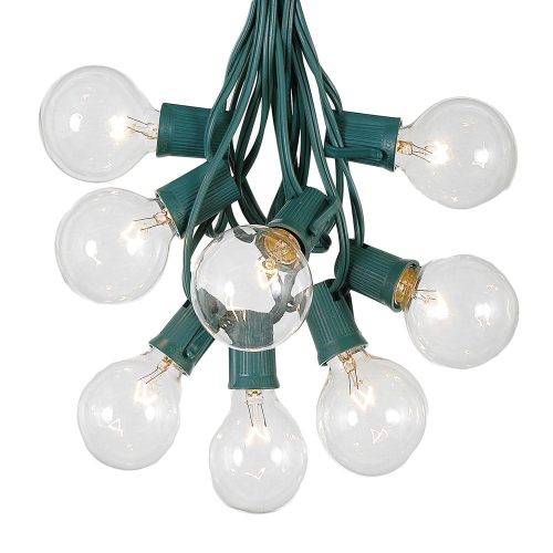 NOVELTY LIGHTS LLC  G50 Patio String Lights w 125 Globe Bulbs – Indoor Outdoor String Lights – Market Bistro Café String Lights – Patio Garden