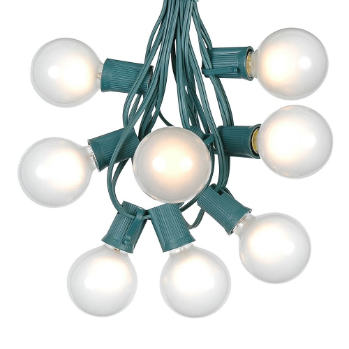 NOVELTY LIGHTS LLC  G50 Patio String Lights w 125 Globe Bulbs – Indoor Outdoor String Lights – Market Bistro Café String Lights – Patio Garden