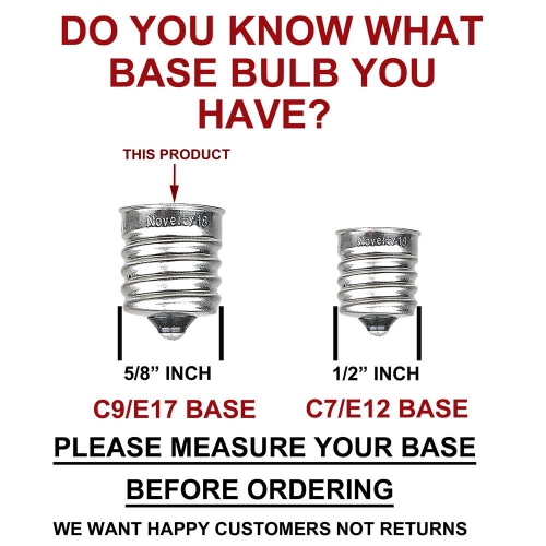 Novelty Lights 25 Pack C9 Outdoor Christmas Replacement Bulbs, E17/C9 Intermediate Base, 7 Watt