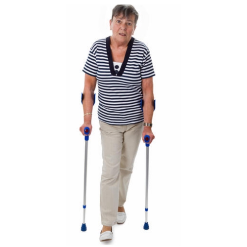 Lightweight Foldable Forearm Crutch 1 Pair Aluminum Walking Stick Height Adjustable Ergonomic Handle with Comfortable Grip