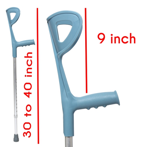 Lightweight Foldable Forearm Crutch 1 Pair Aluminum Walking Stick Height Adjustable Ergonomic Handle with Comfortable Grip