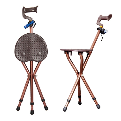 Bytrex, Adjustable Aluminum Bariatric Folding Walking 3-Legged Cane with Seat