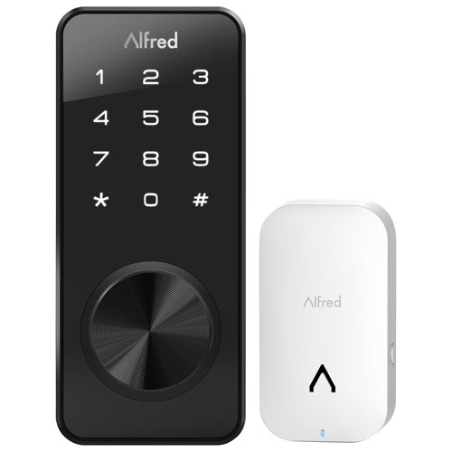 Alfred DB1S Wi-Fi Combo Deadbolt Smart Lock with Key - Black