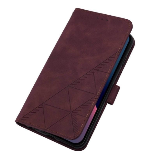 PANDACO Wine Suede Wallet Case for iPhone XR