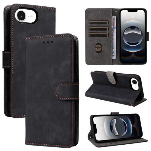 PANDACO Black Suede Wallet Case for iPhone 7 or iPhone 8 or iPhone SE