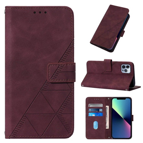 PANDACO Wine Suede Wallet Case for iPhone 14 Pro Max