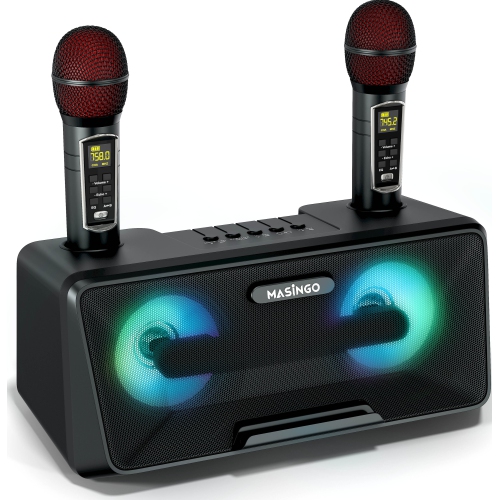 Karaoke Machine for Adults and Kids,Portable Bluetooth 2 Wireless Karaoke  Microphone with Holder/USB/TF Card/AUX-in, PA Speaker System for Home  Party, Picnic,Car,Outdoor/Indoor : Musical Instruments 