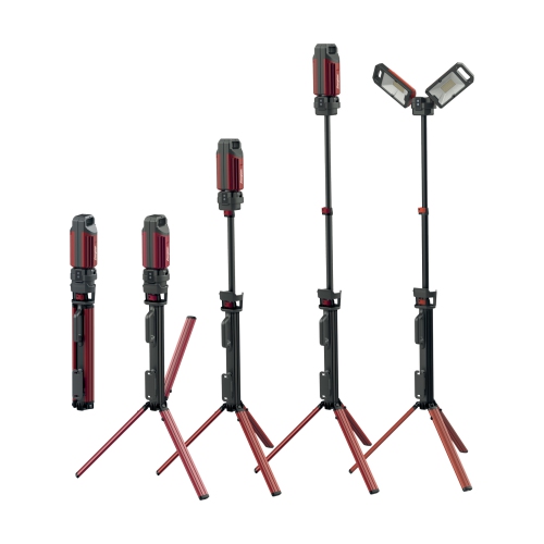 Lampe de travail portative rechargeable à deux têtes DEL de 5000 lumens d'Energizer - Rouge/Noir