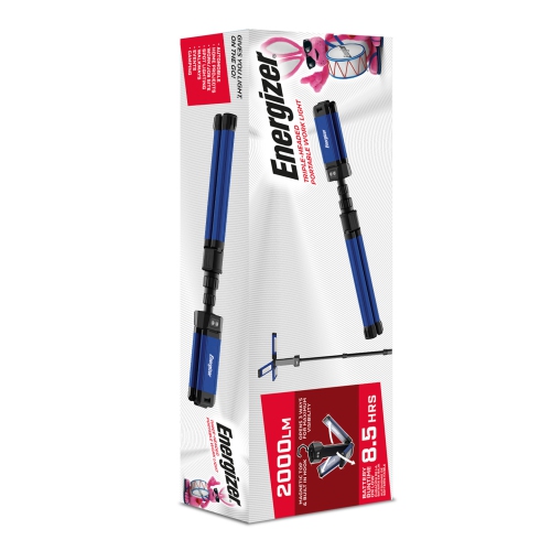 Energizer 2000-lumen Triple Head Rechargeable LED Work Light - Blue/Black