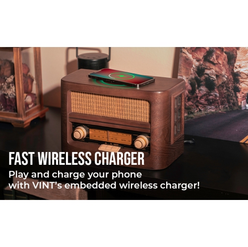Fuse VINT Bluetooth Speaker Radio with QI Wireless Charger