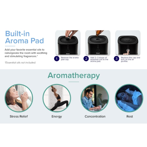 Purificateur d'air LV-H128-RXA de Levoit avec aromathérapie, pour petite chambre, chambre à coucher