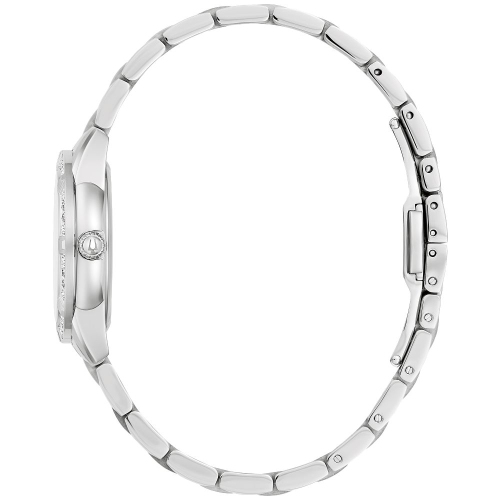 Bulova Ladies Sutton Quartz Watch 28mm Silver-Tone Stainless Steel Case and Bracelet with White Dial