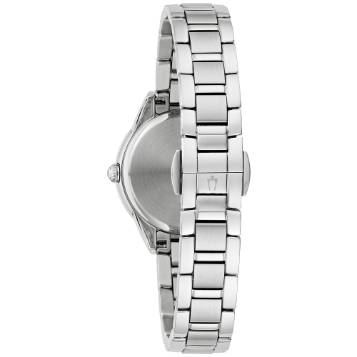 Bulova Ladies Sutton Quartz Watch 28mm Silver-Tone Stainless Steel Case and Bracelet with White Dial
