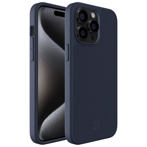 Incipio Cru Leather Fitted Hard Shell Case with MagSafe for iPhone 15 Pro Max - Navy - Only at Best Buy