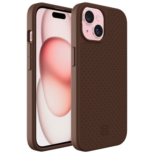Incipio Cru Leather Fitted Hard Shell Case with MagSafe for iPhone 16e/15/14/13 - Brown - Only at Best Buy