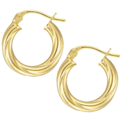 LE REVE GOLD  Le Reve 10MM Twist Hoop Earrings In 10K Gold In Yellow