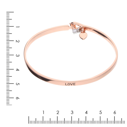 Inspirational Modern Love Rose Gold Plated Sterling Silver Bangle