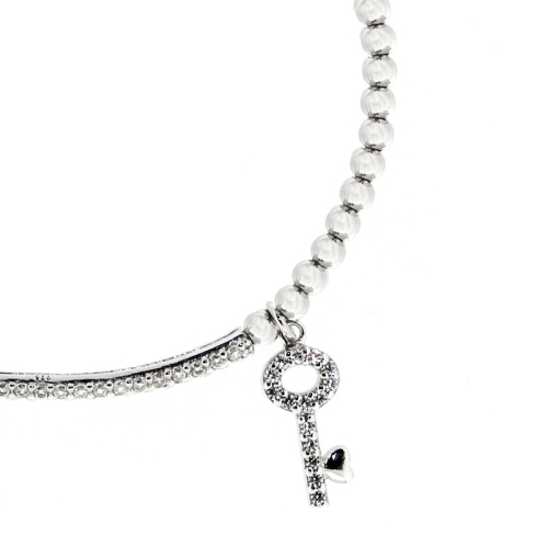 Le Reve Inspirational Collection Bolo Bracelet in Sterling Silver with Key Charm