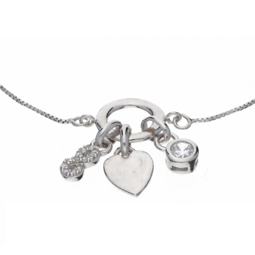 Inspirational Modern Endless Love & Passion Bolo Rhodium Plated Sterling Silver Bracelet