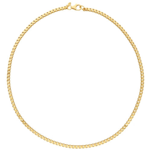 20" 18K Yellow Gold Plated Over Bronze Modern Heavy Box Chain