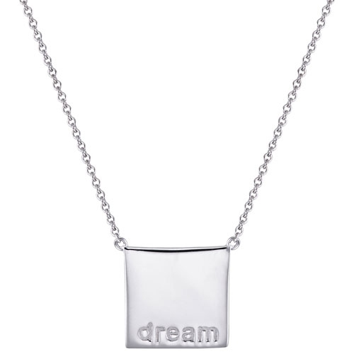 Image 1 of 2.. Le Reve Collection Dream Plaque Pendant on 15.5" Sterling Silver Chain