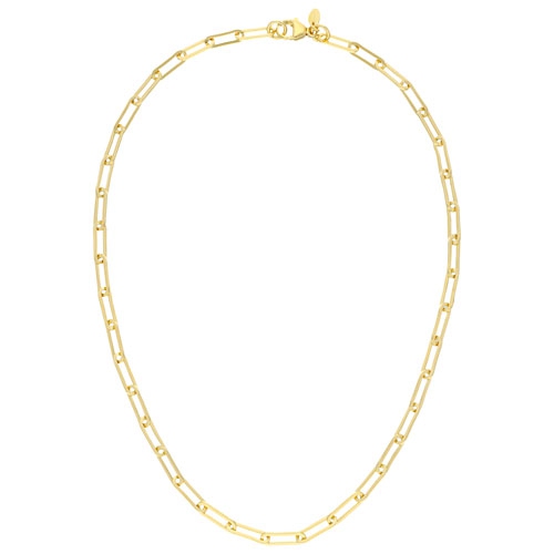 Bronzoro 18" 18K Yellow Gold Plated Over Bronze Paper Clip Link Chain