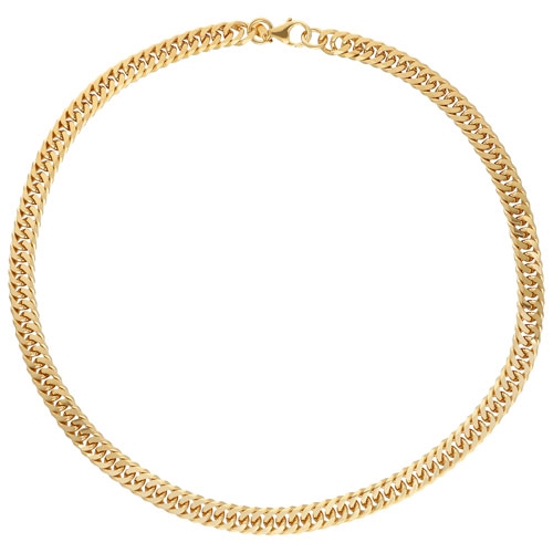 22" 18K Yellow Gold Plated Over Bronze Modern Cuban Chain