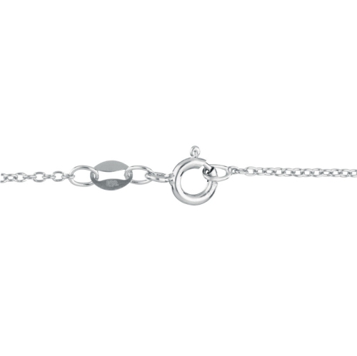 Le Reve Collection I Love You Moon Pendant with Round Cubic Zirconia in 18" Sterling Silver Chain