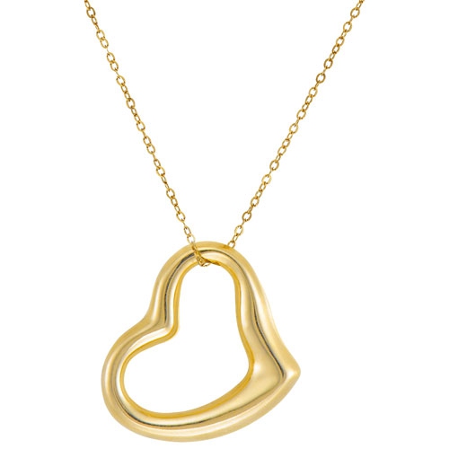 LE REVE GOLD  Le Reve Float Heart Pendant In 17" 10K Necklace