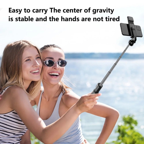 Trépied pour perche à égoportrait 3-en-1 avec lampe rechargeable et télécommande sans fil – Rotation à 360°, portée 10 m, support pliable et