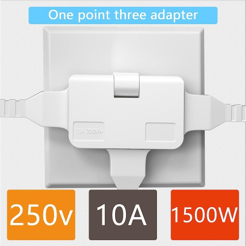 2 Pack of 3 Way Flat Wall Outlet Extender 2Pin Swivel Mini Indoor Power Outlet Expander Plug US Extension Travel Adapter Power Strip