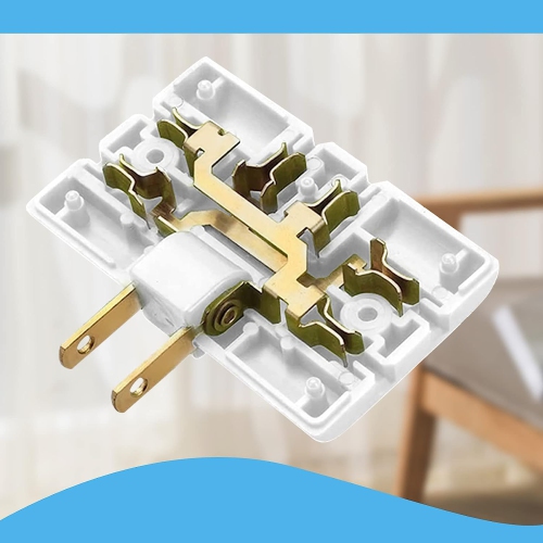 2 Pack of 3 Way Flat Wall Outlet Extender 2Pin Swivel Mini Indoor Power Outlet Expander Plug US Extension Travel Adapter Power Strip