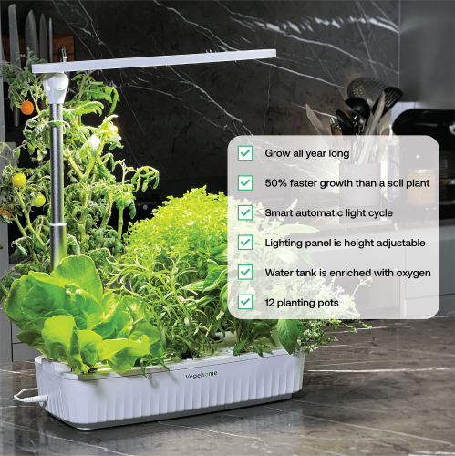 Vegehome Jardin Pro Hydroponic Indoor Garden with 12 Pods Starter Kit