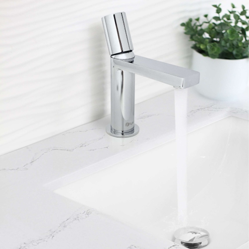 OPEN BOX A - Single Handle Modern Bathroom Faucet Basin Sink Faucet, Polished Chrome Finish B-104C