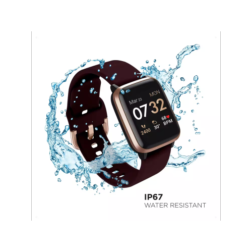 KENDALL + KYLIE Multi-Function Smart Watch with Extra Interchangeable Strap: Burgundy/Pink