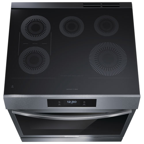 Frigidaire Gallery 30" 6.2 Cu. Ft. True Convection Induction Air Fry Range - Black Stainless Steel