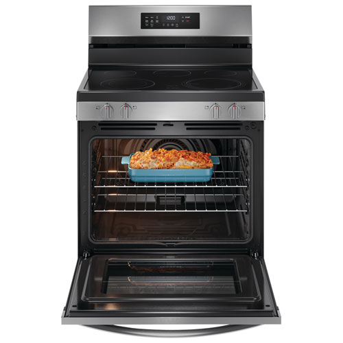 Frigidaire 30" 5.3 Cu Ft Fan Convection 5-Element Freestanding Air Fry Electric Range (FCRE308CAS) - Stainless